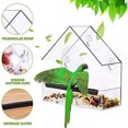 thumbnail image 3 of Window Bird House, Acrylic Rain Proof Round Corner Sturdy Clear Bird House Feeder Hollow Design With 4 Suction Cups For Kitchen, 3 of 8