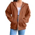 thumbnail image 1 of Timegard Womens Jackets Zipper Front Long Sleeve Comfy Hoodies Sweatshirts with Pockets Fall Clothing, 1 of 6