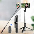 thumbnail image 3 of Q02S Perche à Selfie Portable Trépied de Téléphone 104.5CM/41 Pouces Trépied Extensible Rotation Support de Téléphone Portable Perche à Selfie Trépied en Acier Inoxydable Stabilisateur Q02S Lumière Perche à Selfie Noir, 3 of 5