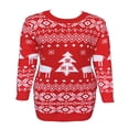 thumbnail image 4 of Robe Pull de Noël pour Femmes Renne Flocon de Neige Tricot Manches Longues, 4 of 6