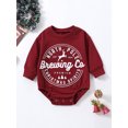 thumbnail image 2 of Faithtur Bébé Printemps Automne Romper, Lettre Wapitis Imprimé Manches Longues Col Rond Combinaison/sweatshirt pour Noël, 2 of 9