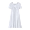thumbnail image 1 of WEIYLL Dresses for Girls Kids Toddler Solid Color Spring Ruffle Short Sleeve Princess Sleepwear White Dress 3-4 Years, 1 of 8