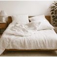 thumbnail image 1 of Q VITA Linen TENCEL Duvet Cover Set, Queen Size, 3-Piece Bedding for Adults – White Color, Soft, Breathable, OEKO-TEX Certified, Designed in Canada, 1 of 6