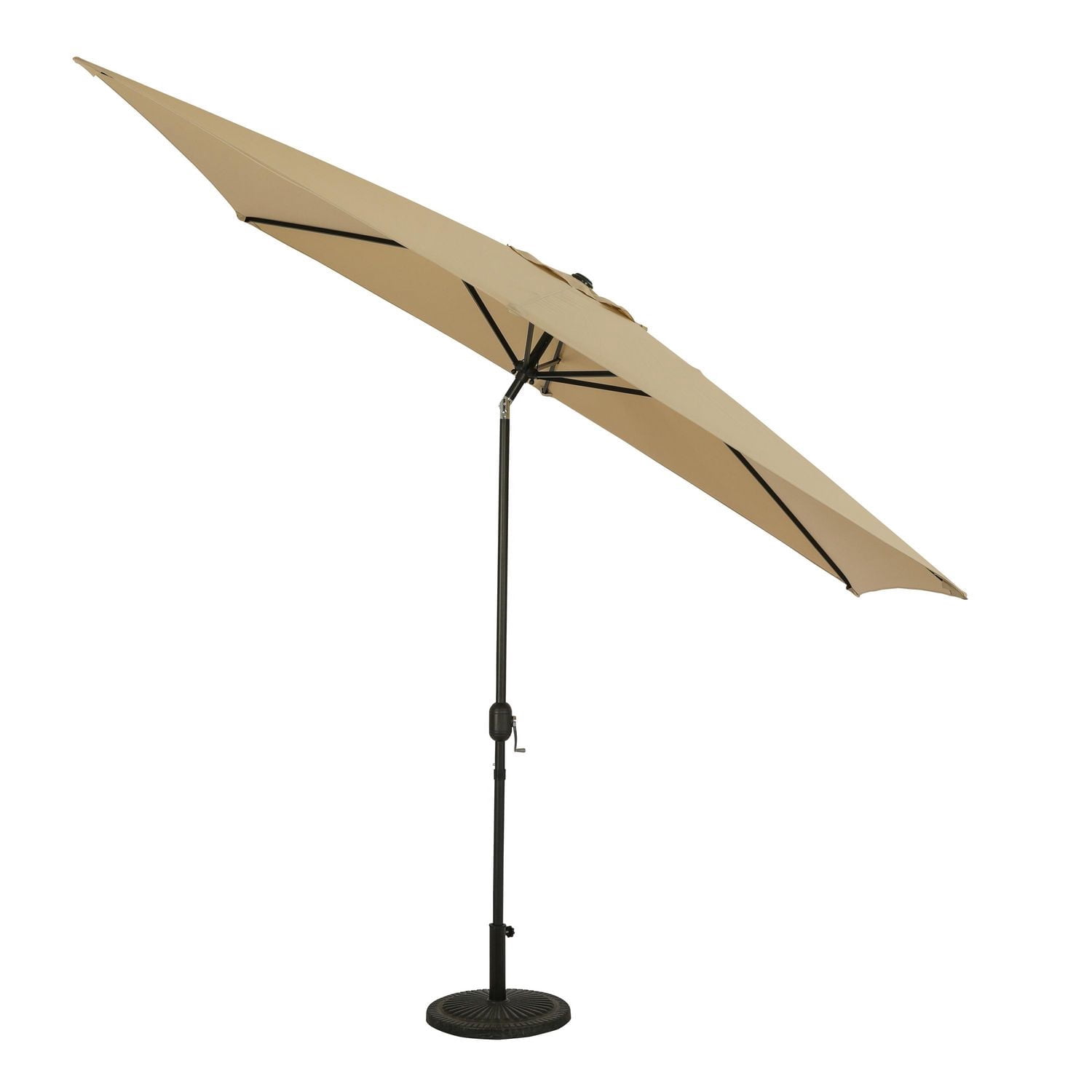 Bimini 6.5-ft x 10-ft Rectangular Market Umbrella - Champagne - Polyester Canopy