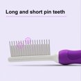 thumbnail image 3 of Cheapark Pet Grooming Comb Stainless Steel Long and Short Tooth Combo for Detangling and Deshedding, 3 of 6