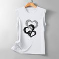 thumbnail image 4 of Timegard Camisoles pour Femmes Col Rond Imprimé Cœur Sans Manches Confortables Décontractées Amples Chemises Hauts Blouse, 4 of 5
