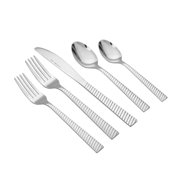 Mainstays 20 Piece Nalla Stainless Steel Flatware Set, Silver, Service for 4