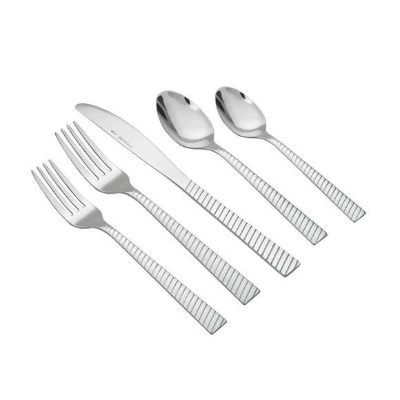 Mainstays 20 Piece Nalla Stainless Steel Flatware Set, Silver, Service for 4