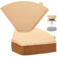thumbnail image 1 of 400 Pcs Natural Coffee Filters, Unbleached Cone Filters #4 Cone Paper Coffee Filter 8-12 Cup, 4 Filter Fits for Pour Over and Drip Coffees Maker Chemical-Free Paper for Home, Travel, Office Use, 1 of 6