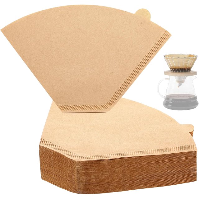 400 Pcs Natural Coffee Filters, Unbleached Cone Filters #4 Cone Paper Coffee Filter 8-12 Cup, 4 Filter Fits for Pour Over and Drip Coffees Maker Chemical-Free Paper for Home, Travel, Office Use
