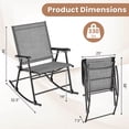 thumbnail image 3 of Costway 2 PCS Patio Folding Rocking Chair Heavy-Duty Metal Frame Rockers Outdoor Gray, 3 of 8