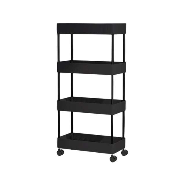 Fesfesfes 4 Tier Slim Rolling Storage Cart Bathroom Organizer Laundry Utility Cart Mobile Shelving Unit Multi Purpose Kitchen Narrow Places
