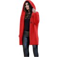 thumbnail image 2 of Cardigan Long Ample Uni à Manches Longues pour Femmes avec Capuchon, 2 of 7