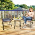 thumbnail image 4 of Gymax 3PCS Rattan Patio Conversation Set Bistro Chat Set w/ Gray Cushion, 4 of 10