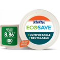 thumbnail image 1 of Hefty ECOSAVE Compostable Disposable Paper Plates Lunch 8.86", 100 Count, 1 of 1