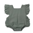 thumbnail image 1 of Baby Girl Ruffle Solid Color Romper Jumpsuit Outfit Sunsuit, 1 of 5