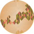 thumbnail image 1 of Ahgly Company Machine Washable Indoor Round Transitional Orange Area Rugs, 3' Round, 1 of 7