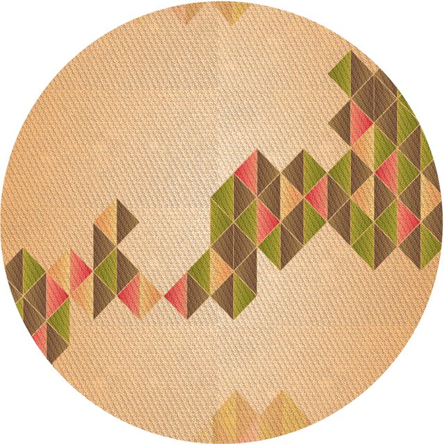 Ahgly Company Machine Washable Indoor Round Transitional Orange Area Rugs, 3' Round