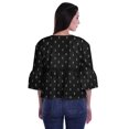 thumbnail image 2 of Moomaya T-Shirt à Col Rond pour Femmes à Manches Évasées, Haut Court en Coton Imprimé, Haut Décontracté, 2 of 4