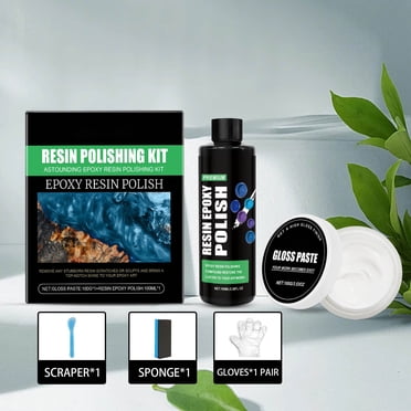 Leutsin Pâte de Polissage pour Résine Époxy, Trousse de Polissage en Résine Époxy de Qualité Supérieure, Pâte de Polissage en Résine Époxy pour Griffer, Poncer et Polir, Trousse de Polissage en Résine de Qualité Supérieure, Restaurer la Brillance