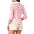 thumbnail image 3 of INSPIRE CHIC Chemisier pour Femme à Col Peter Pan Contrastant, Manches 3/4, 3 of 6