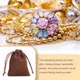 thumbnail image 3 of Youkk Jewellery Pouch Small Drawstring Bags Earrings Rings Packaging Display Handicrafts Holder Wedding Gifts Drawable Pouches Coffee-8*10, 3 of 6