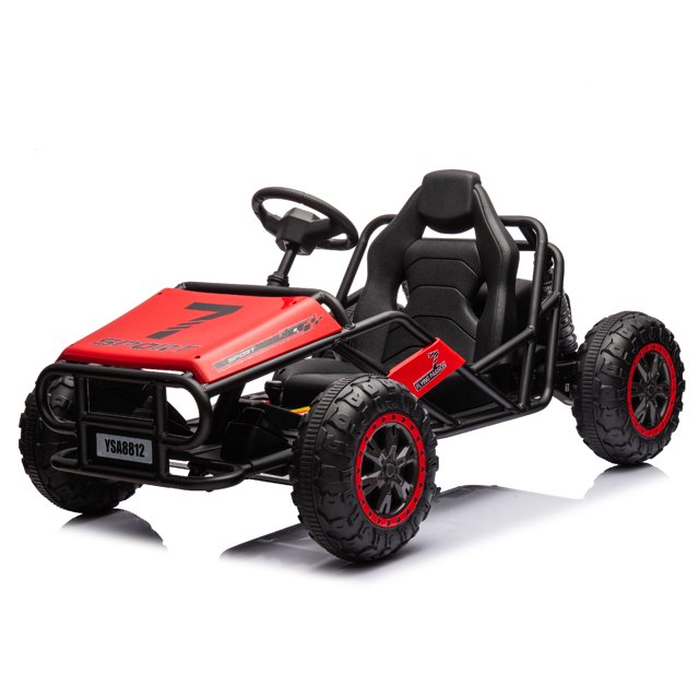 VOLTZ TOYS 24V Electric Ride-On Kart for Kids, Shock Suspension, Metal Frame, LED Lights, Off-Road Style
