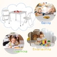 thumbnail image 2 of EDTara Modern Folding Card Table & Chair Set, Leather Padded Cushioned Chairs, Durable Steel Frame, Square Folding Table for Dining or Game Room, 2 of 8