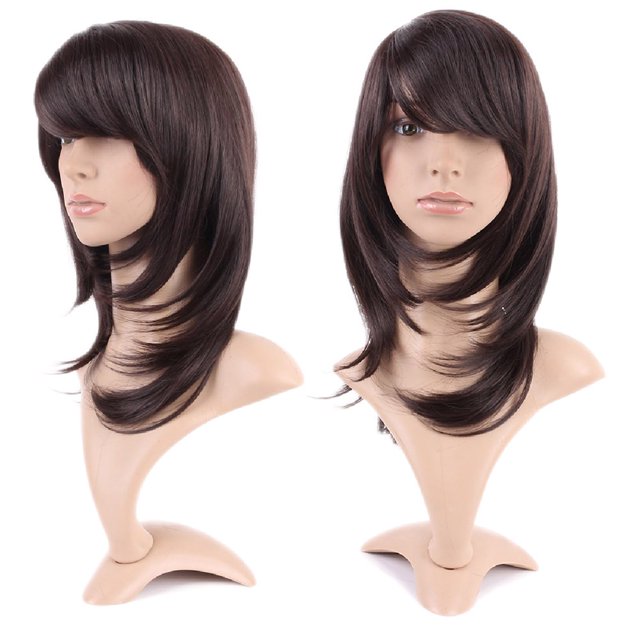 MesaSe Longue Perruque Synthétique Bouclée avec Franges Cheveux Courts Perruques Résistantes à la Chaleur Pleine Perruque Pleine Tête pour les Femmes Blondes