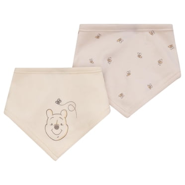 Disney Winnie the Pooh Infants' Unisex Layette Organic Cotton 2pc Bib Set