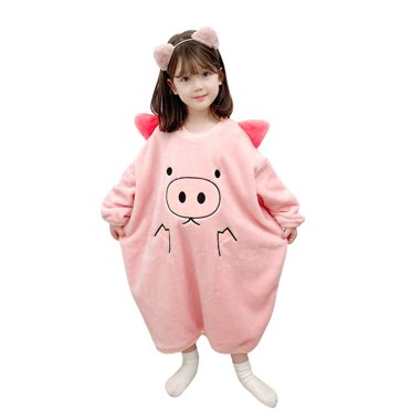 LNMQLPDBS Pyjama 2t Filles Automne Hiver Tout-Petits Filles Manches Longues Dessin Animé Brodé Chandails à Capuchon Duveteux Robe Enfants Chaud Décontracté Chandail Hauts Vêtements Fille Taille 6 Pyjamas Princesse