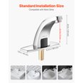 thumbnail image 3 of VEVOR Touchless Bathroom Sink Faucet, Automatic Motion Sensor Restroom Toilet Faucet Cold Water with Hole Cover Plate, Battery Operated for 9/16 in Pipe Commercial Lavatory, 3 of 9