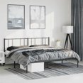 thumbnail image 1 of vidaXL Metal Bed Frame with Headboard Black 193x203 cm, 1 of 5