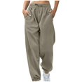 thumbnail image 1 of AherBiu Pantalon de Survêtement en Molleton pour Femmes, Ample, Taille Haute, Décontracté, Athlétique, Joggers avec Poches, Course, Gym, Entraînement, Pantalon, 1 of 6