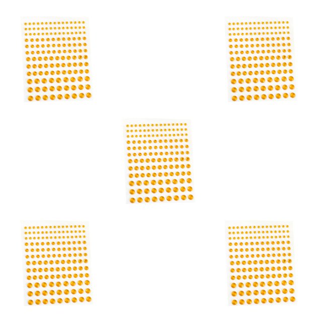Wweixi Eye Face Gems Rhinestone Stickers Beads No Glue Eyebrow Rainbow Makeup Jewelry Accessory DIY Decorations Wedding Yellow 5Set
