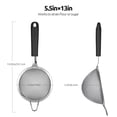 thumbnail image 2 of 18/8 Stainless Steel Mesh Strainer: U-Taste 5.5 Inch Kitchen Fine Mesh Sieve Food Colander with Riveted Sturdy Silicone Handle and 30 Mesh Hole for Straining Flour, Pasta, Fruit, Quinoa (Black), 2 of 11