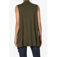 thumbnail image 2 of TheMogan Women's Long Vests Sleeveless Draped Lightweight Open Front Cardigan, 2 of 7