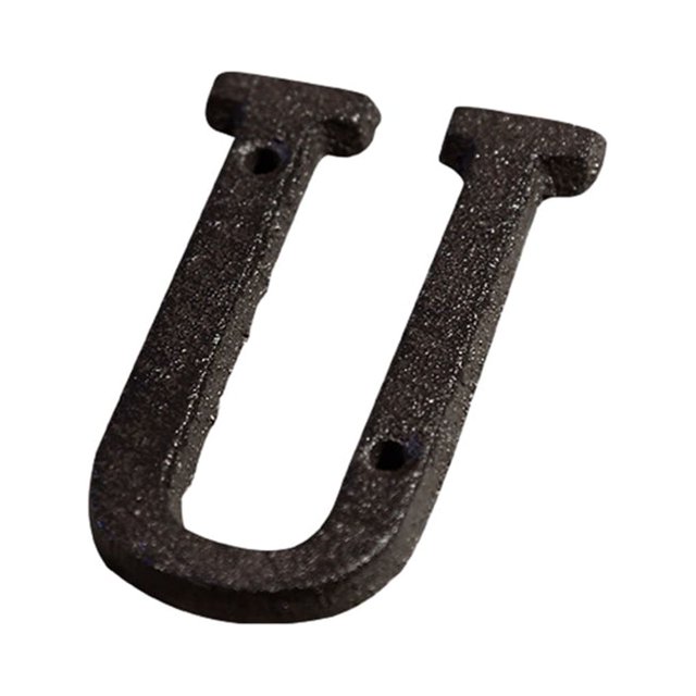 Ruiboury Plaque de Numéro de Maison en Métal Rétro 3D Résistante aux Intempéries et Fiable Numéros de Maison Enseigne Rétro 3D Décoration en Fer Plaque de Porte U 1Ensemble