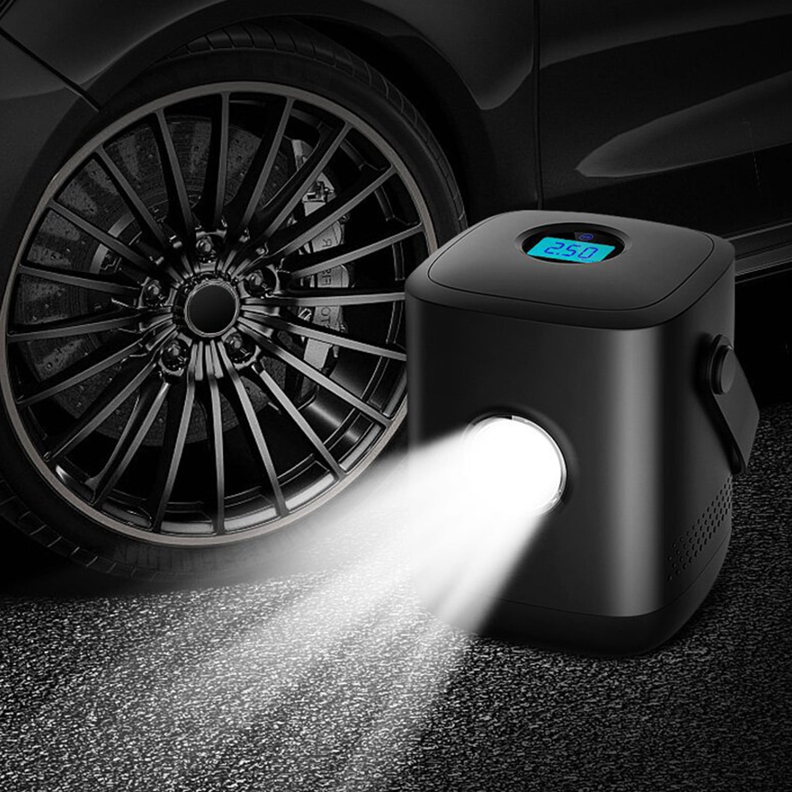 Birdeem Car Tire Inflator,Car Tire Inflator,Intelligent Digital Display Car Charging Portable Pump with Light Pump Tire Inflator Pump,Led Car Lights,Portable Tire Inflator for Car