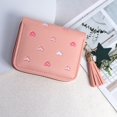 thumbnail image 4 of Women's Large Capacity PU Leather Heart Shaped Foldable Multi Functional Wallet Card Case Purse & Makeup Bag, 4 of 8
