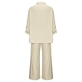 thumbnail image 4 of Miqool 2 Piece Sets for Women Summer Tracksuits Button Down Oversized Shirts and Wide Leg Long Pants Two Piece Lounge Sets Matching Outfits with Pockets, 4 of 6