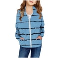 thumbnail image 1 of FAOWME Sweat à Capuche Imprimé pour Filles avec Poche Zippée Cardigan Veste Bleu Ciel 5-6 Ans, 1 of 3