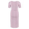 thumbnail image 4 of Ovzne Robes pour Femmes 2025 Robe pour Femme Jupe de Maternité Plissée Imprimée à la Mode pour Femme à Manches Courtes Col Rond Robe Mi-Mollet Robe de Printemps à Manches Courtes Imprimée Liquidation, 4 of 7