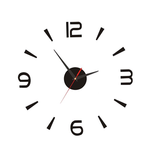 DIY Wall Clock 40cm Small Black Modern Simple European Style Silent Acrylic Frameless DIY 3D Wall Clock