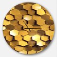 thumbnail image 1 of Designart 'Golden Honeycomb Wall Texture ' Modern wall clock, 1 of 6