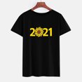 thumbnail image 4 of Hauts d'Été Grande Taille pour Femmes Chic Mode Femmes Manches Courtes Col Rond T-shirt 2021 Haut Imprimé T-shirt Col en V Femmes en Liquidation, 4 of 5