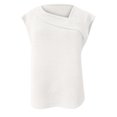 thumbnail image 3 of Womens Tops Dressy Casual Cap Sleeve Asymmetrical V Neck Work Shirts Blouses, 3 of 4