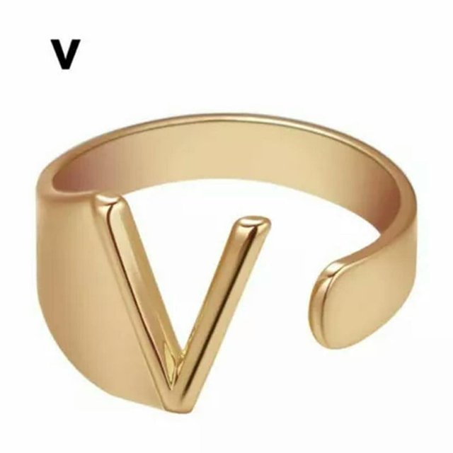 EIGTHTAIL Bague de Mode Réglable Initiale Alphabet Lettre A-Z Bagues de Doigt Bijoux pour Femmes - Argent C