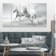 thumbnail image 1 of Running White Horses - Animal Canvas Art Print, 1 of 1