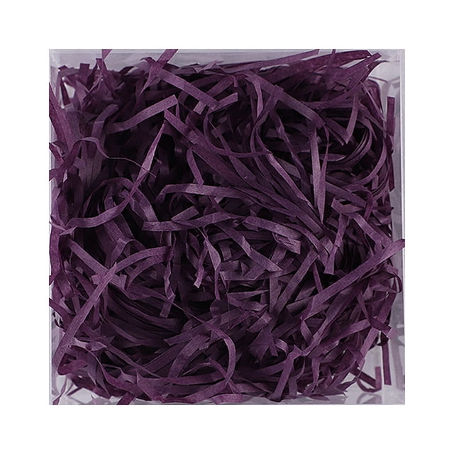 Relayinert 1 Pack Lafite Paper Raffia Filler Colorful Shredded Box Packaging Decoration Practical Wedding Party Easter New Year Purple